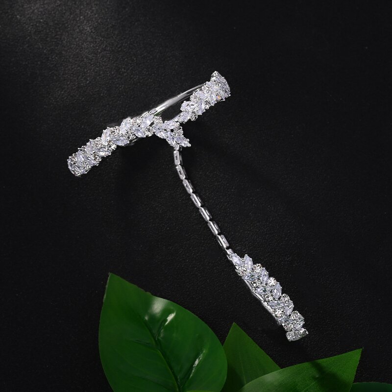 Fashion Bracelets for Women Manufacturer - Zircon Plant Winding Adjustable Finger Simple Design Elegant
