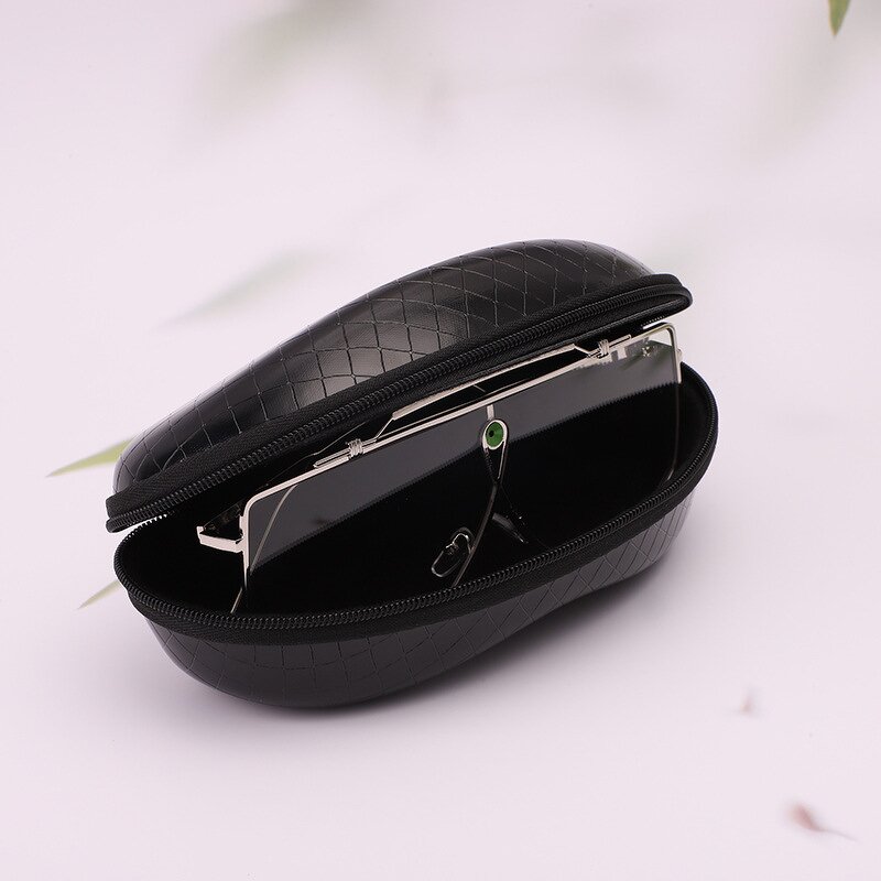 Sunglasses Case Manufacturer - Square Pressure-resistant Leather Portable Zipper Bag