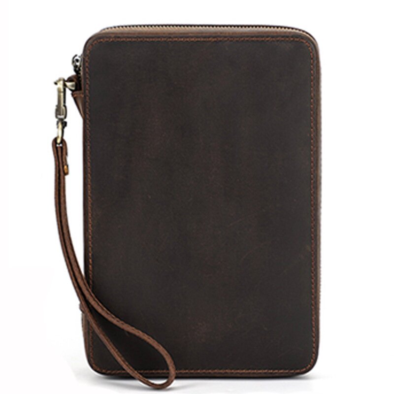 Watch Strap Box Manufacturer - Genuine Leather 12 Pieces Portable Crazy Horse Cowhide & Custom Logo