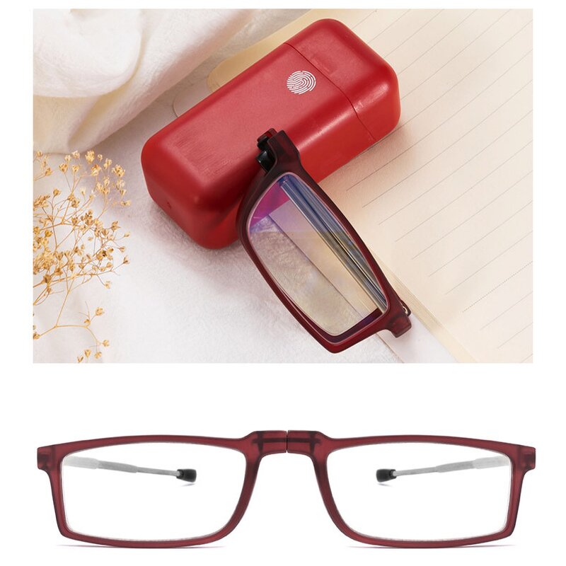 Reading Glasses Manufacturer - Folding Stainless Steel Antenna Leg Rectangular Frame Anti Blue Light Portable