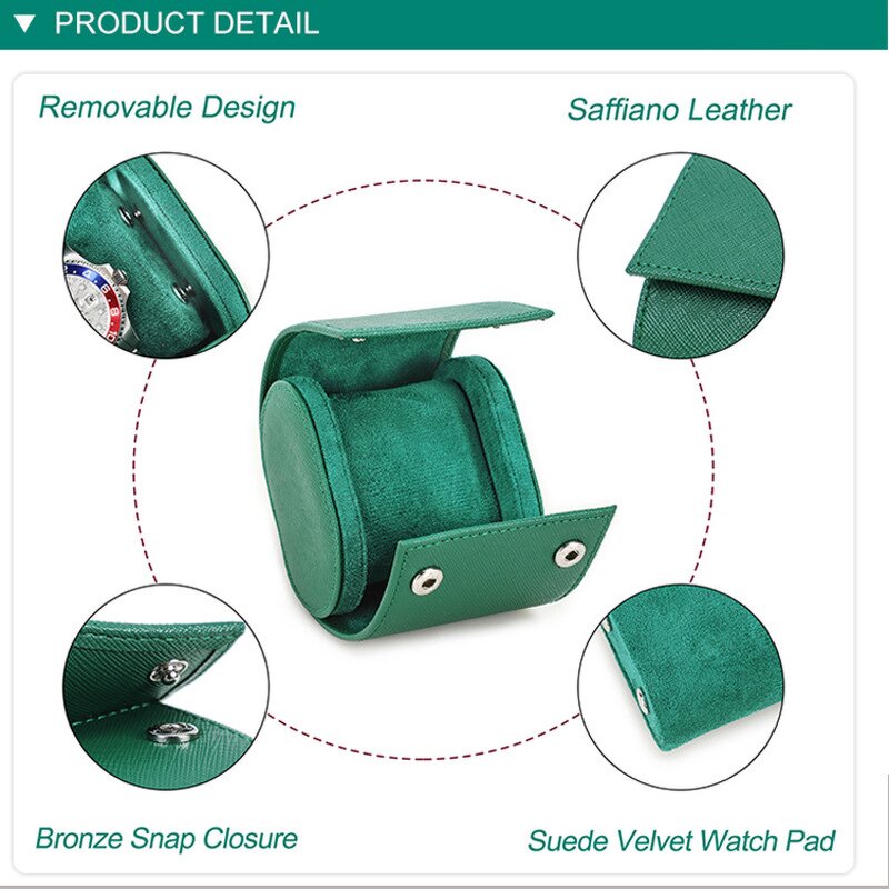 Watch Case Manufacturer - Cross Grain Top Layer Cowhide Shockproof Drop-proof Portable & Custom Logo