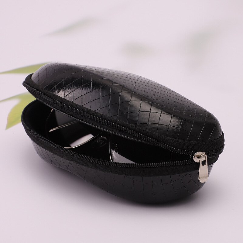Sunglasses Case Manufacturer - Square Pressure-resistant Leather Portable Zipper Bag