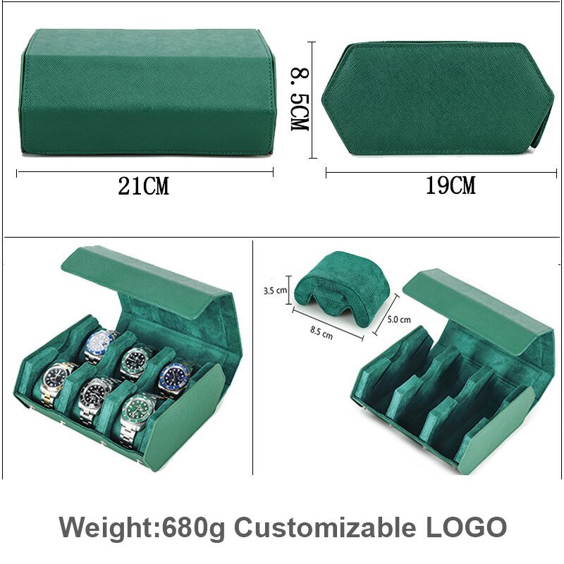 Watch Case Manufacturer - Crossgrain Cowhide 6-Piece Storage Drop-proof Portable & Custom LOGO