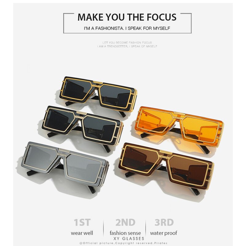Sunglasses Manufacturer - UV400 Square Frame Future Technology Y2K Design
