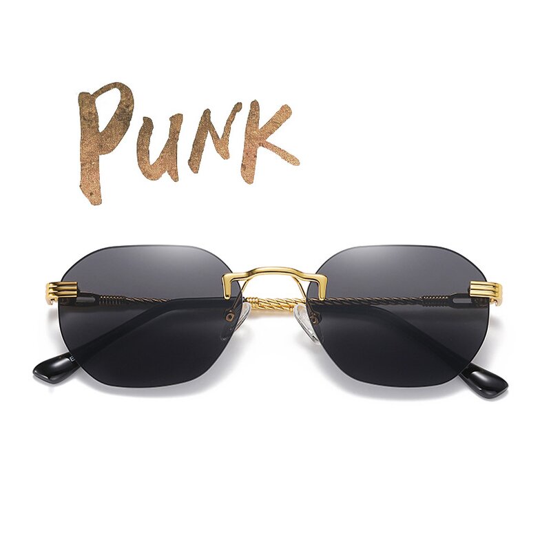 Sunglasses for Women Manufacturer - UV400 Lightweight Rimless Punk Metal Retro Europe & America