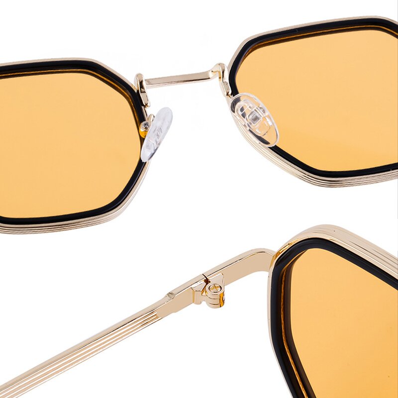 Sunglasses for Men Manufacturer - Small Square Frame Metal Punk Style Classic Retro