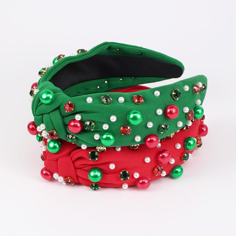 Hair Accessories for Women Manufacturer - Rhinestone Jewelry Christmas Headband Handmade Hair Clip