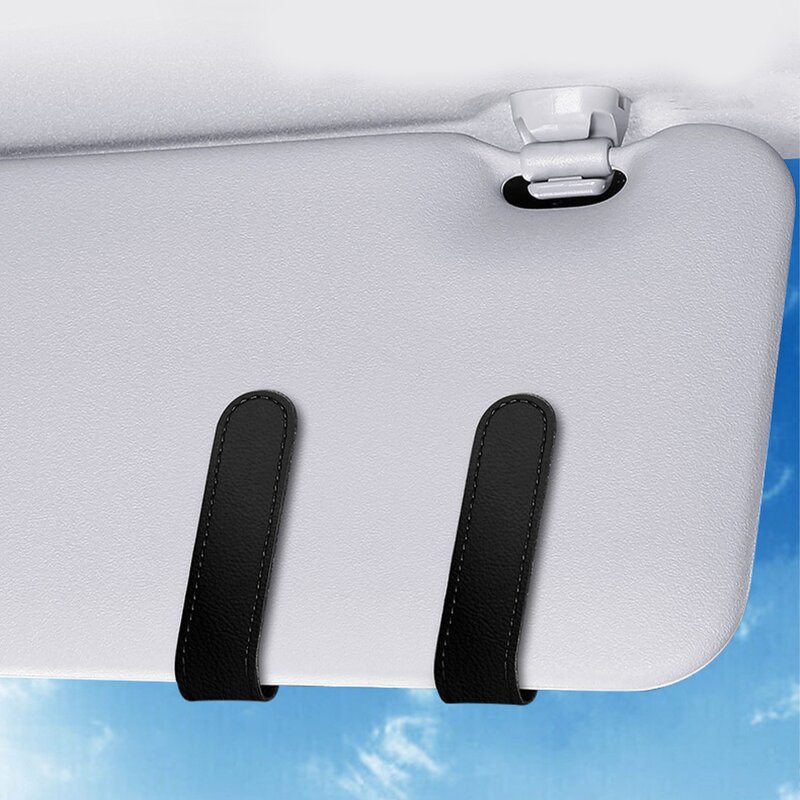 Car Visor Storage Bag Manufacturer - Multi-functional Leather Clip Holder for Eyeglasses