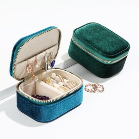 Jewelry Box Manufacturer - Velvet Mini Portable Storage Travelling Packaging & Custom Logo