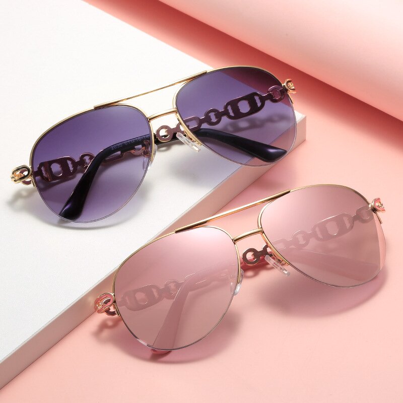 Polarized Sunglasses for Women Manufacturer - Gold Frame UV400 Optical Glass Lenses Luxury