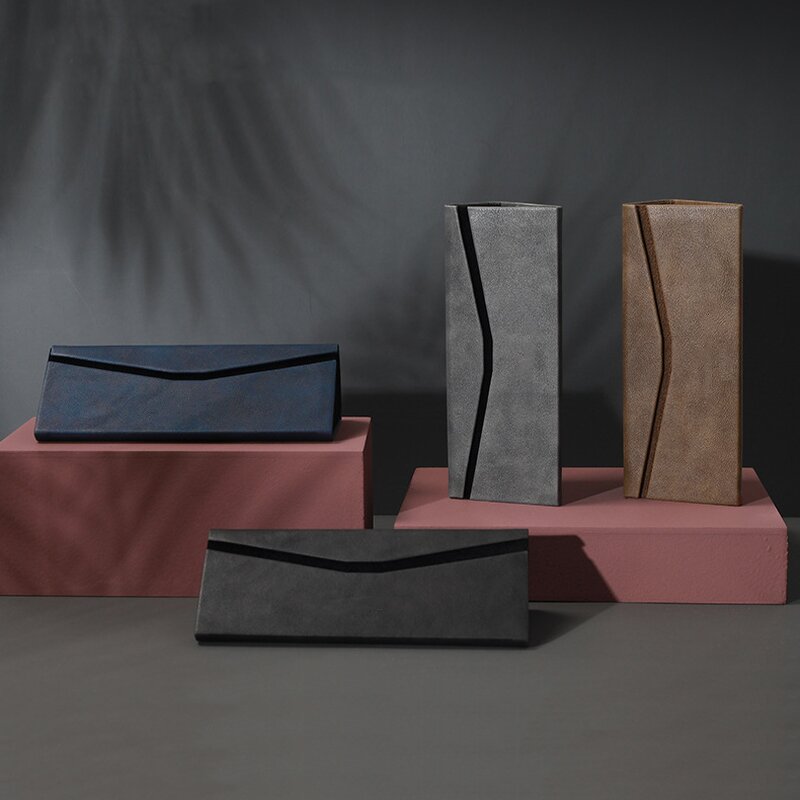 Glasses Case Manufacturer - Folding PU Leather Storage Box & Custom Logo
