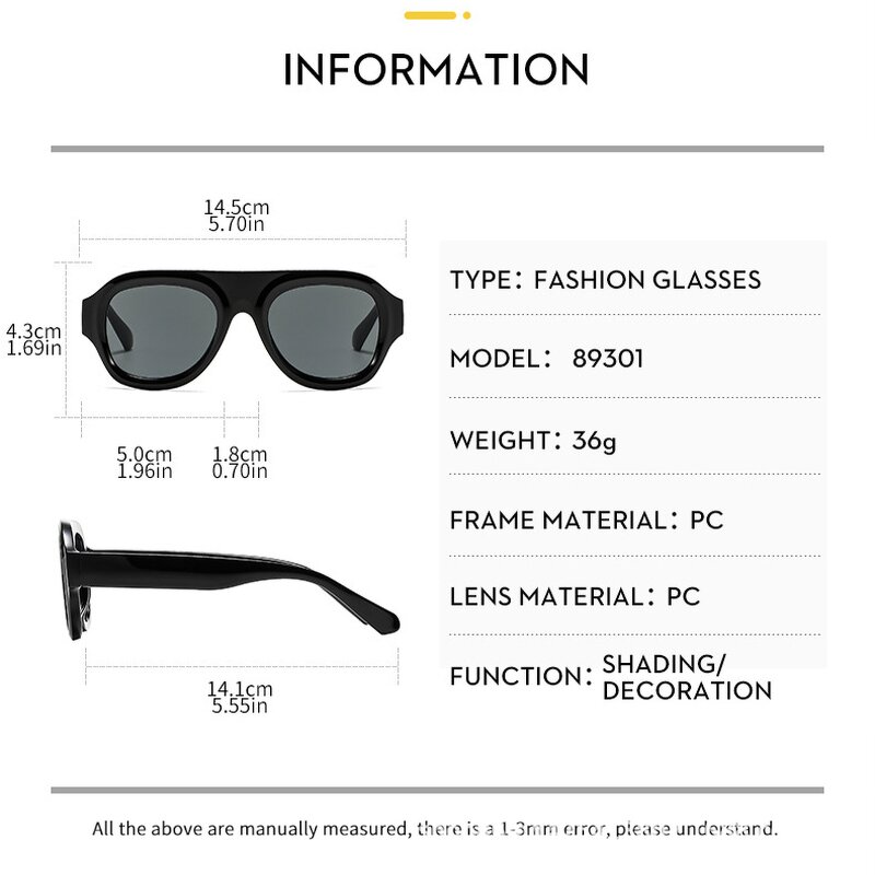 Sunglasses for Women Manufacturer - Large Frame One Piece Square UV400 European & American Trend Outdoor