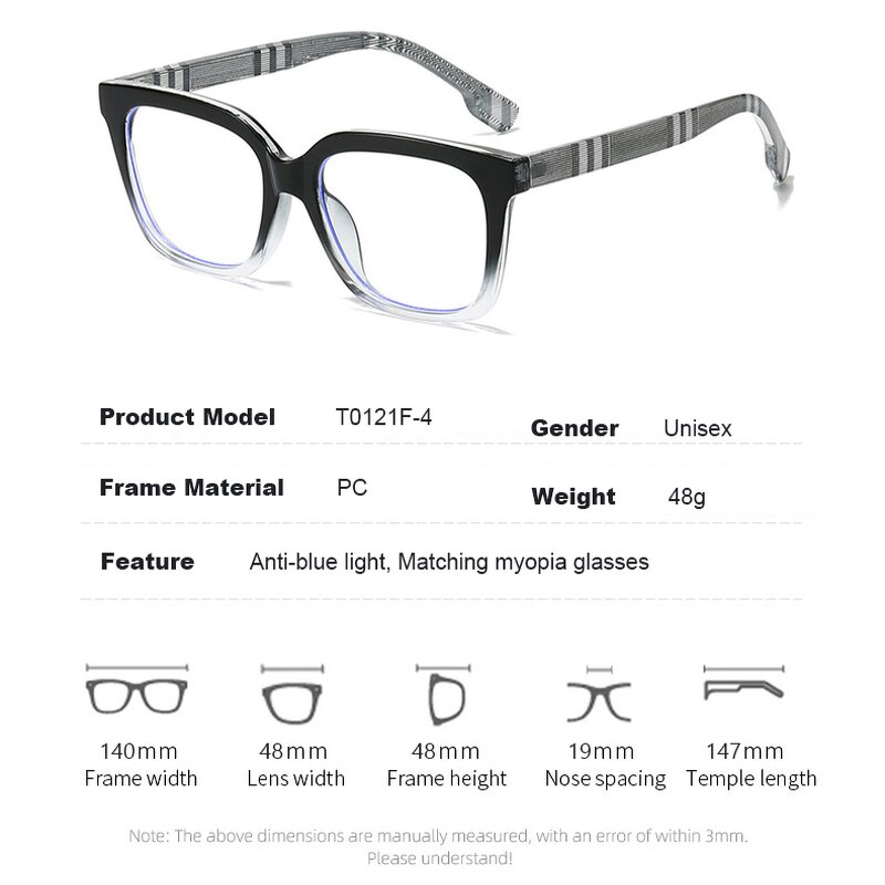 Eyeglasses Frames for Men Manufacturer - Large Square Frame Anti Blue Light for Myopia