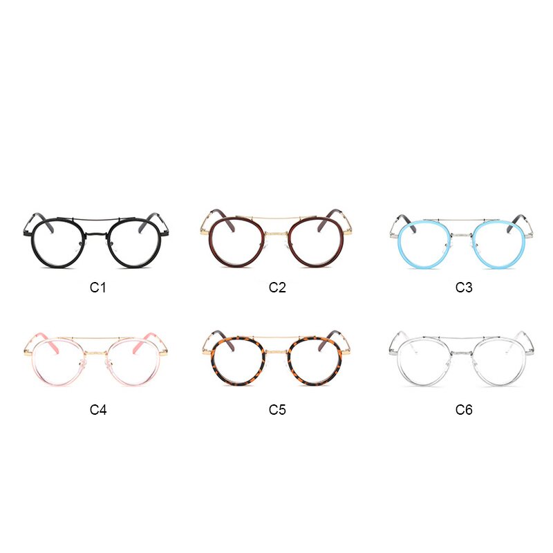 Optical Frames for Men Manufacturer - Round Double Bridge Metal Retro Artistic Plain