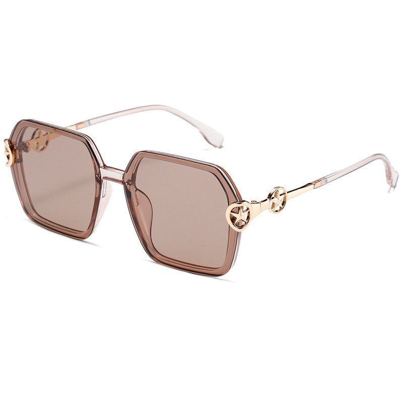 Sunglasses Manufacturer - Gold Metal Frame UV400 Lenses Large Frame Street Style