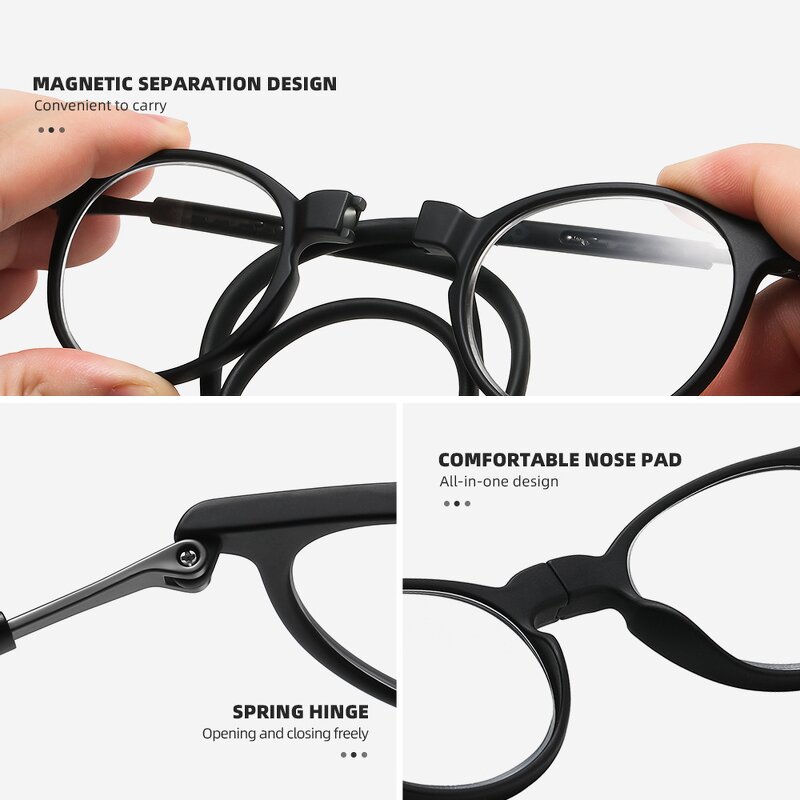 Reading Glasses Manufacturer - Adjustable Magnetic Link Anti Loss Oval Frame for Old Age