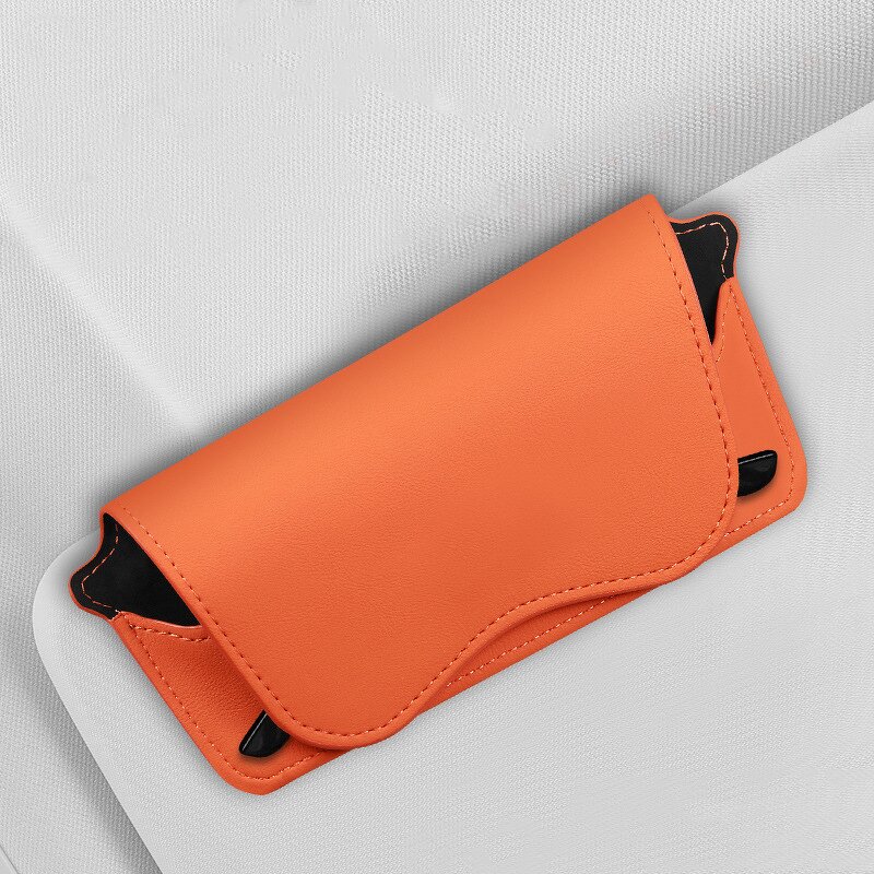 Car Visor Storage Bag Manufacturer - Multi-functional Leather Clip Holder for Eyeglasses