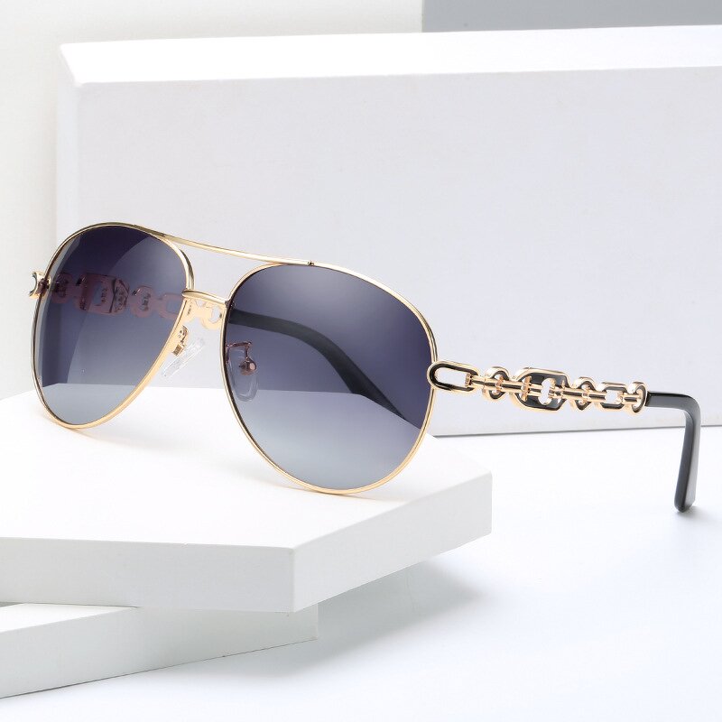 Polarized Sunglasses for Women Manufacturer - Gold Frame UV400 Optical Glass Lenses Luxury