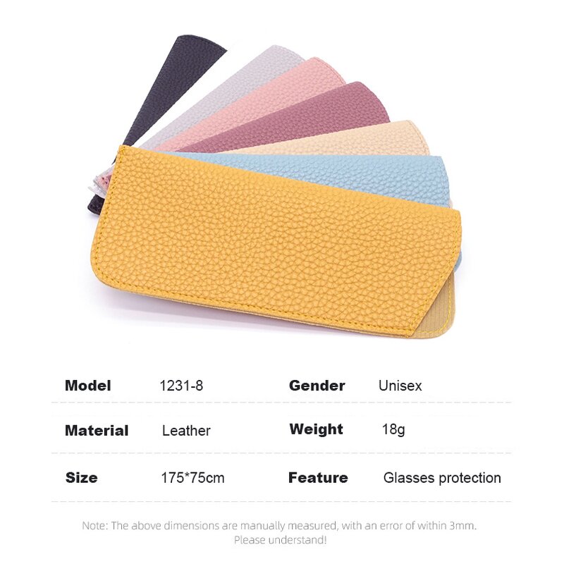 Eyeglasses Cases Manufacturer - Thick PU Leather Litchi Pattern Protective Cover Sunglasses Storage