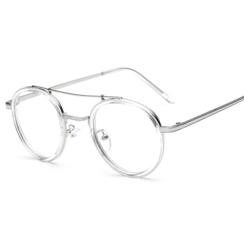 Optical Frames for Men Manufacturer - Round Double Bridge Metal Retro Artistic Plain