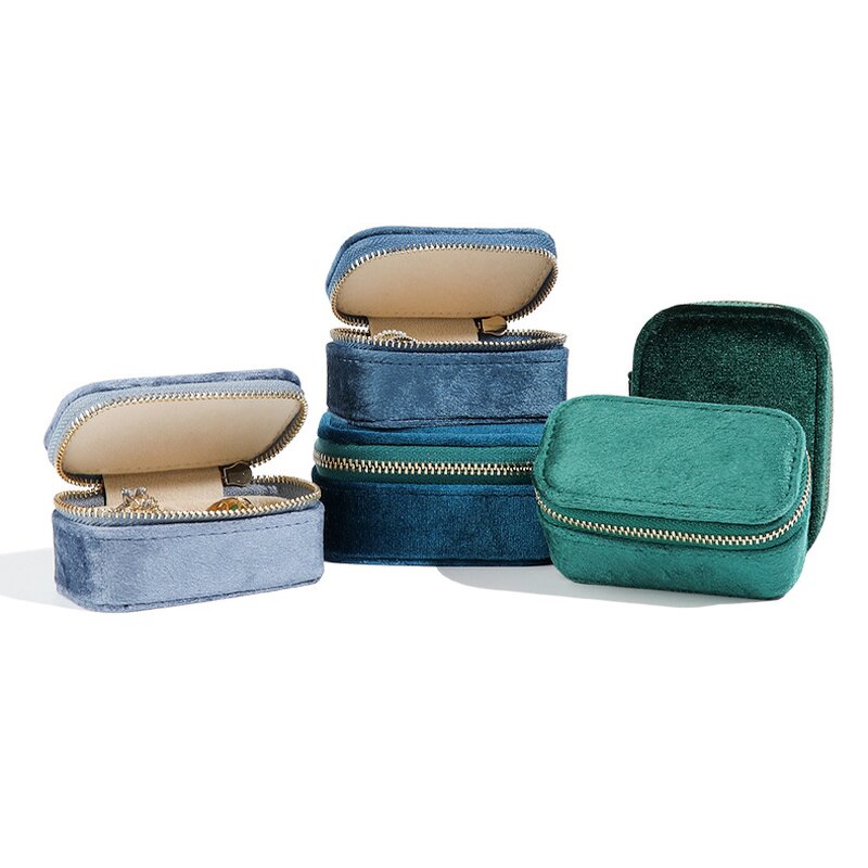 Jewelry Box Manufacturer - Velvet Mini Portable Storage Travelling Packaging & Custom Logo