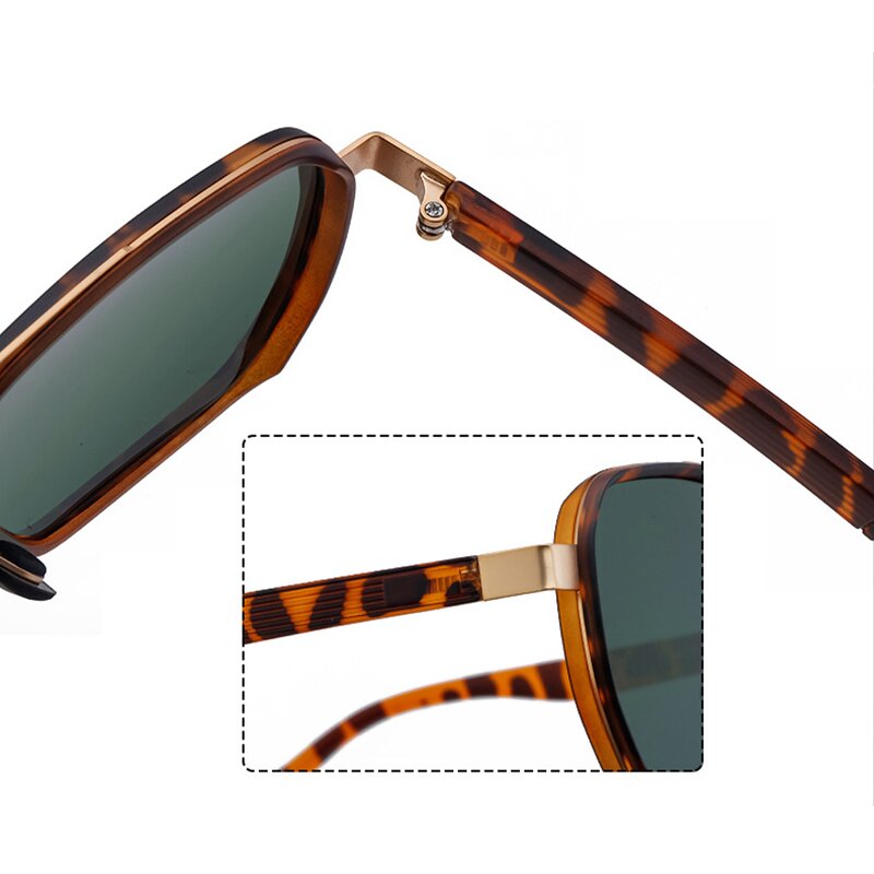 Polarized Sunglasses for Men Manufacturer - Unique Rectangle Double Beam Metal Frame for Outdoor Driving