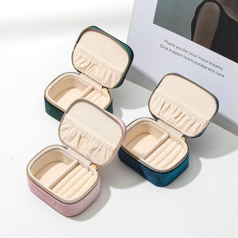 Jewelry Box Manufacturer - Velvet Mini Portable Storage Travelling Packaging & Custom Logo