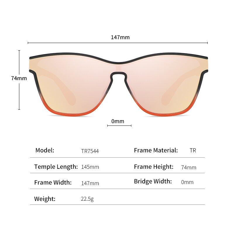 Sunglasses for Women Manufacturer - UV400 One Piece Lightweight Square TR Frame Polarized
