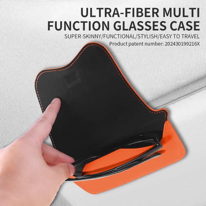 Car Visor Storage Bag Manufacturer - Multi-functional Leather Clip Holder for Eyeglasses
