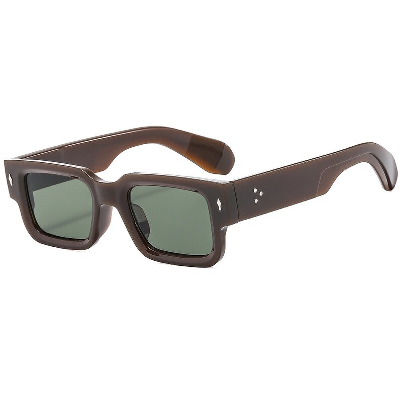 Sunglasses Manufacturer - Small Square Frame UV400 Comfortable Unisex in Black White Green