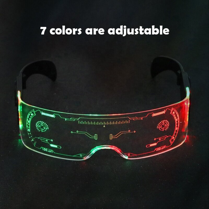 Party Glasses Manufacturer - LED Transparent Screen Punk Style Electronic Dynamic Effect Night Vision Luminous