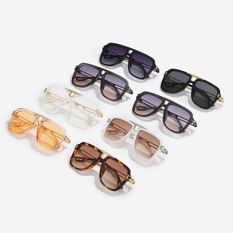 Sunglasses for Women Manufacturer - UV400 Metal Temples Square Frame & Custom Logo