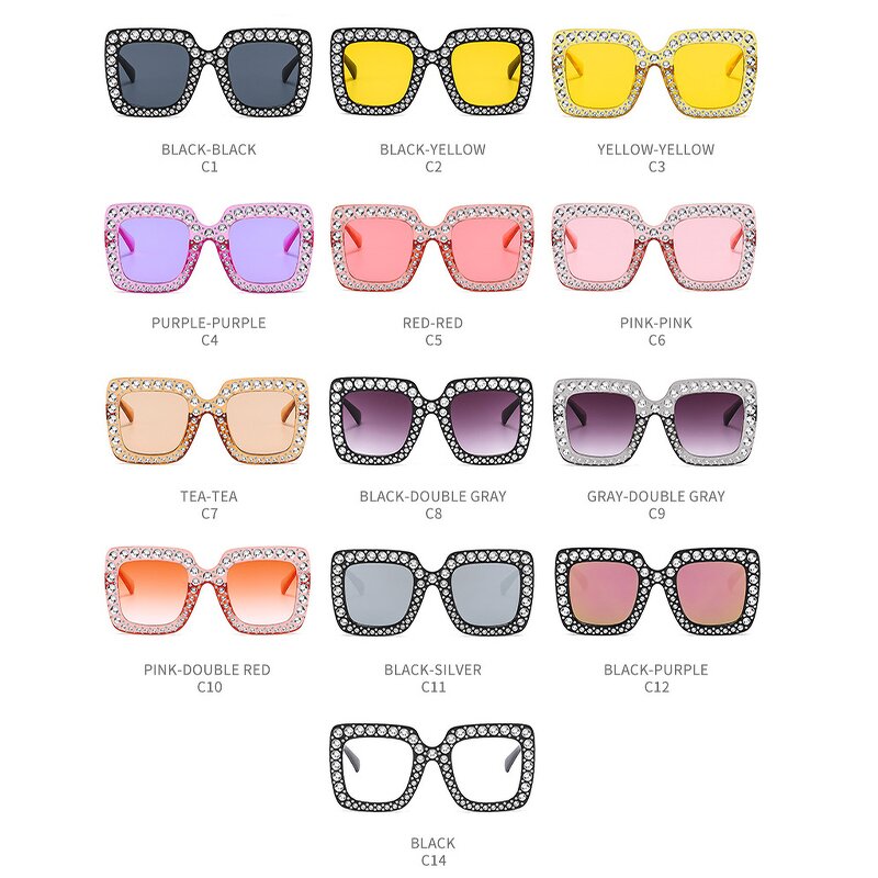 Children's Sunglasses Manufacturer - Square Polarized UV400 Yellow Black Frame Diamond Set