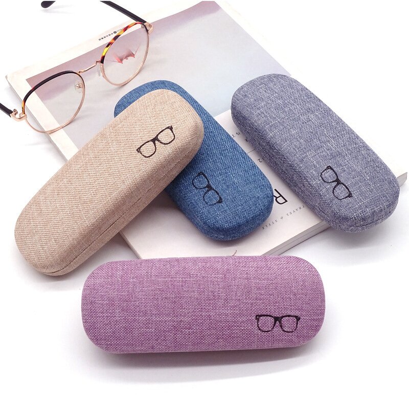Glasses Case Manufacturer - Unisex Linen Mirror Iron Box with PU and Cloth & Customizable Logo