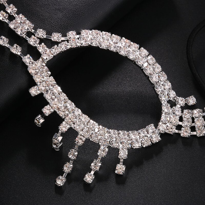 Eyewear Chain Manufacturer - Hollow Out Rhinestone Jewelry Elastic Dance Fringe Face Jewelry
