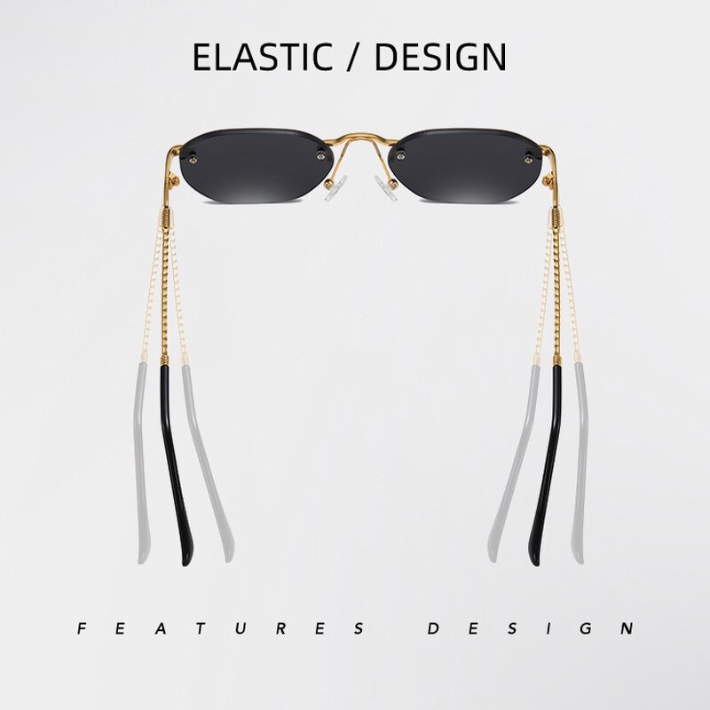 Sunglasses for Women Manufacturer - UV400 Lightweight Rimless Punk Metal Retro Europe & America