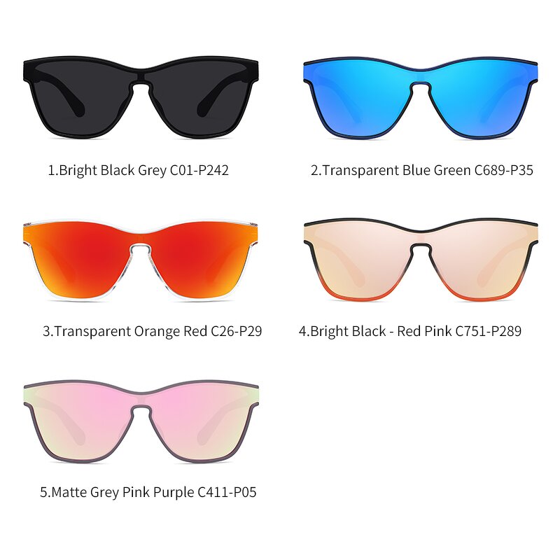 Sunglasses for Women Manufacturer - UV400 One Piece Lightweight Square TR Frame Polarized