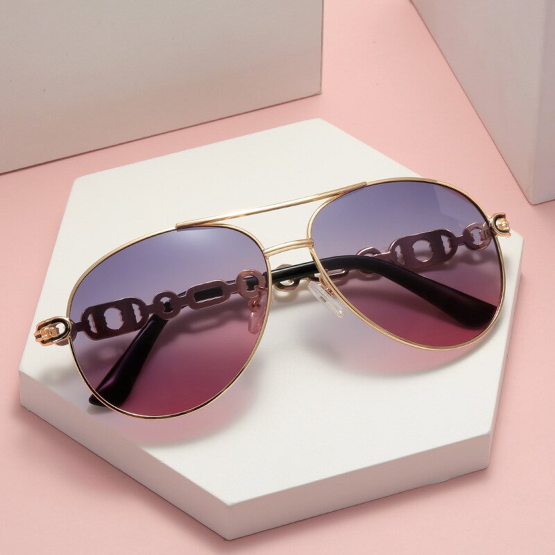 Polarized Sunglasses for Women Manufacturer - Gold Frame UV400 Optical Glass Lenses Luxury