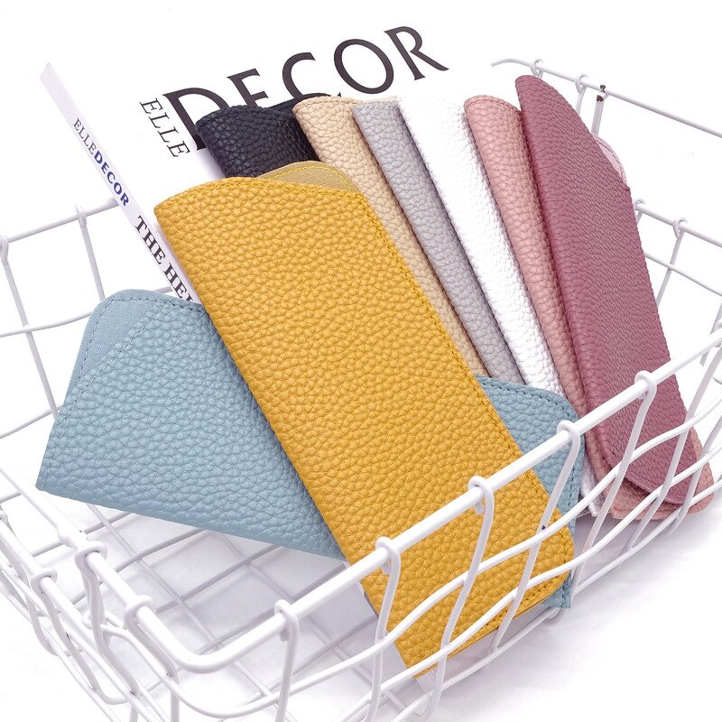Eyeglasses Cases Manufacturer - Thick PU Leather Litchi Pattern Protective Cover Sunglasses Storage