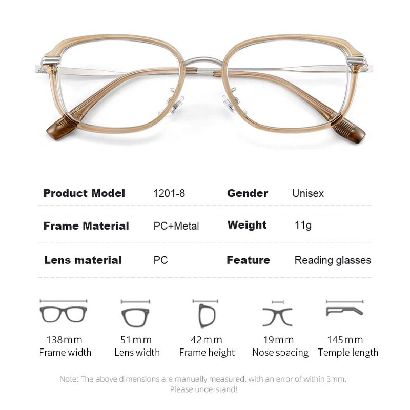 Reading Glasses for Women Manufacturer - Metal Temple Cat Eye Square Frame HD Optical for Elderly