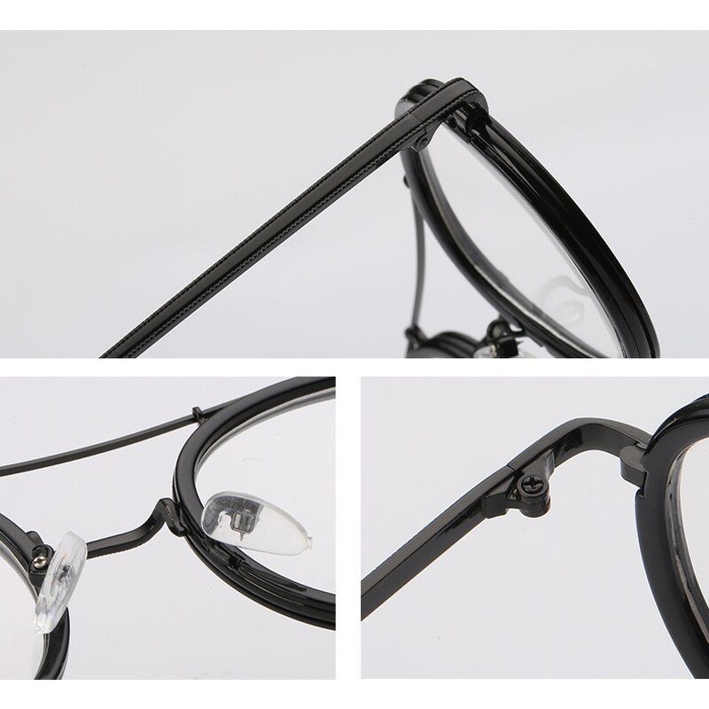 Optical Frames for Men Manufacturer - Round Double Bridge Metal Retro Artistic Plain