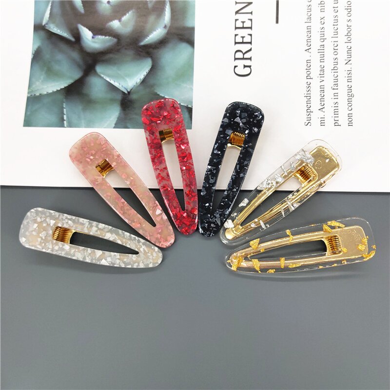 Hair Barrette Clip for Women - Manufacturer with Fashion Acetate Glitter Resin