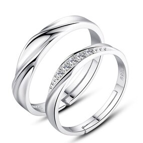 Engagement Rings Set - Manufacturer with 925 Silver Plated Zircon