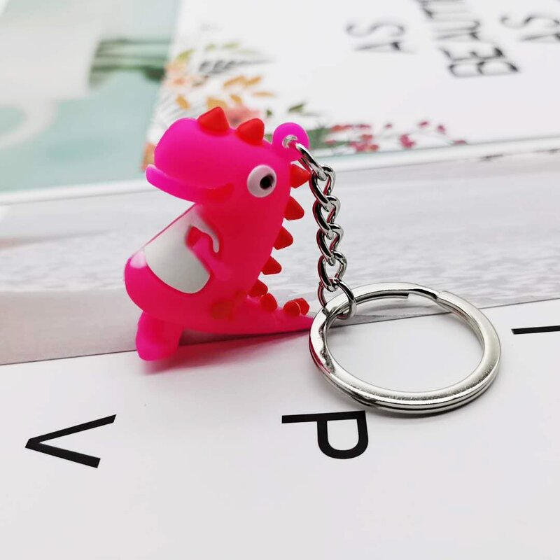 PVC Dinosaur Keychains - Manufacturer with Cute Little Girls School Bags Accessories & Colorful