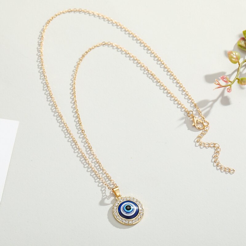 Evil Eye Necklace - Manufacturer with Gold Silver Plated Round Pendant & Zircon for Women