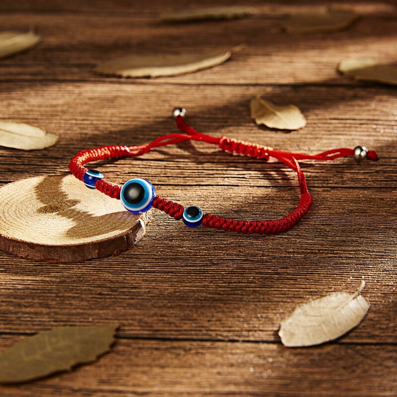 Evil Eye Bracelet - Manufacturer with Handmade Adjustable Braided String Red Silk Cord & Fatima Hamsa Pendant