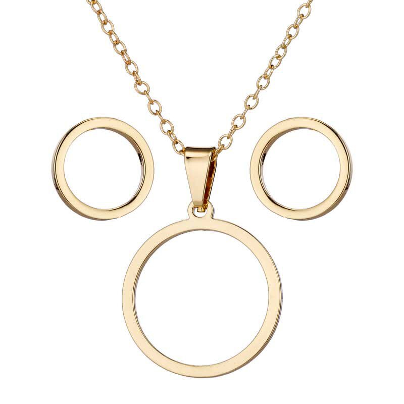 Round Circle Jewelry Set - Manufacturer with 18K Gold Silver Plated Charm & Stainless Steel for Women