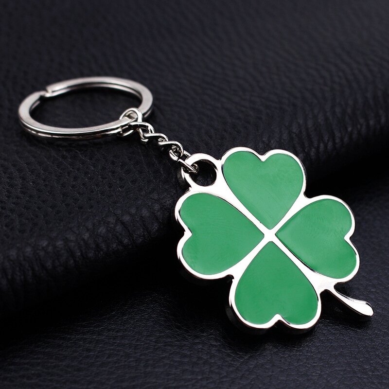 Four Leaf Clover Keychain - Manufacturer with Green Enamel Lucky Charm for Bags for Women Girls