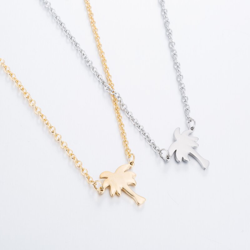 Jewelry Set for Women - Manufacturer with 18K Gold Silver Plated Charm Stainless Steel & Coconut Plam Tree