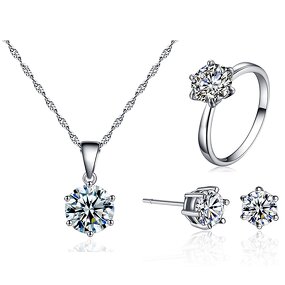 Bridal Jewelry Set for Ladies - Manufacturer with Silver Plated Crystal AAA Cubic Zircon for Weeding